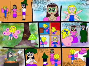 little girls playing at saving the kingdom from a bad dragon